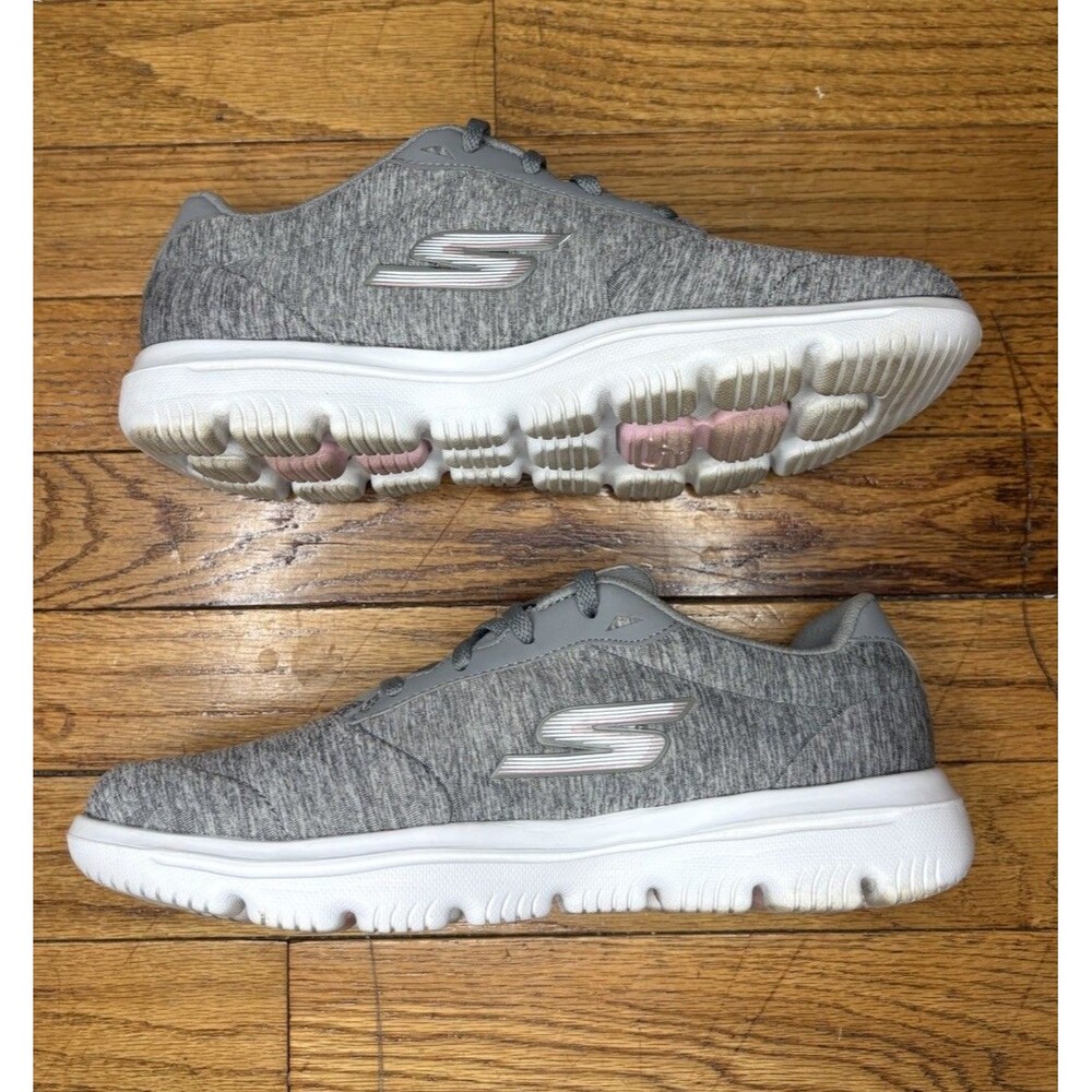 Skechers Go Walk Shoes Evolution Ultra 60 Gray Pink Quick Fit Women’s Sz 8.5 - Picture 10 of 11